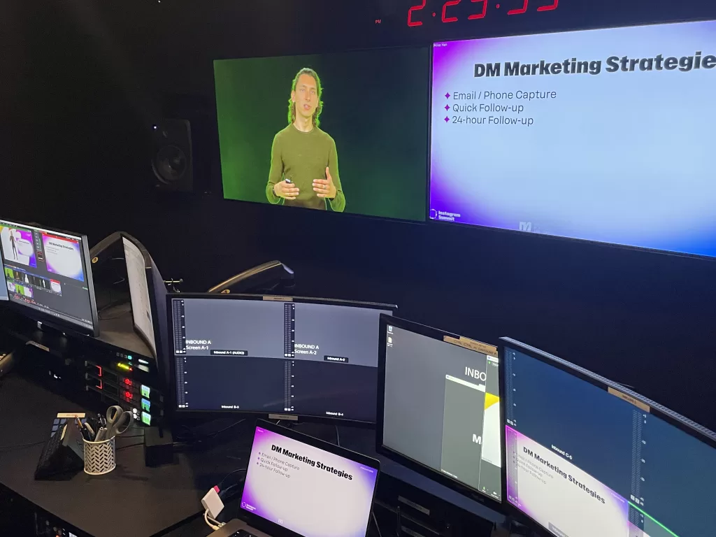 Broadcast control room at San Francisco Green Screen
